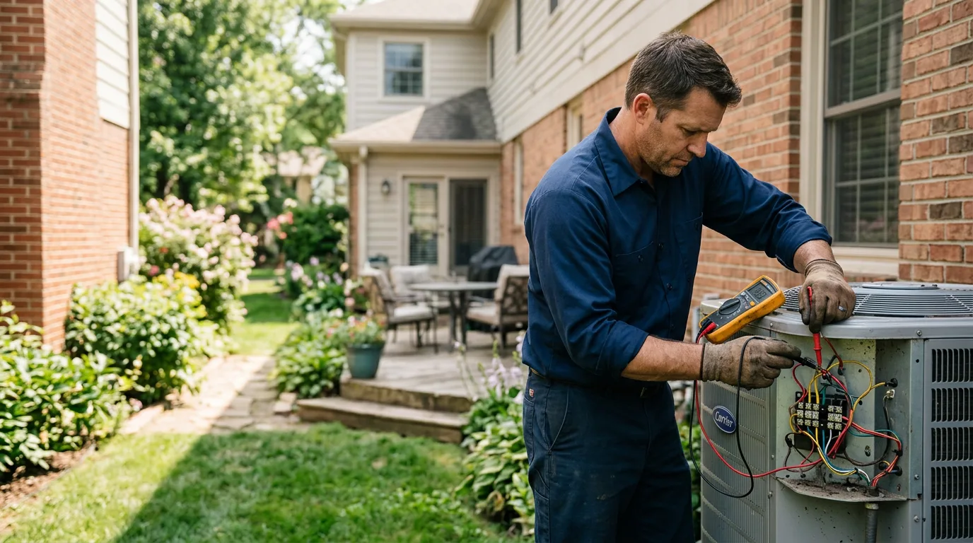 HVAC technician working near Wallpack Center, NJ
